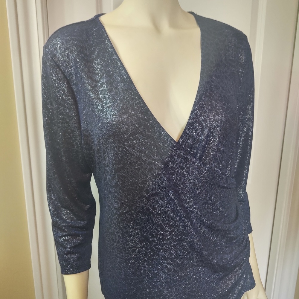 J Lo Blue and Black top